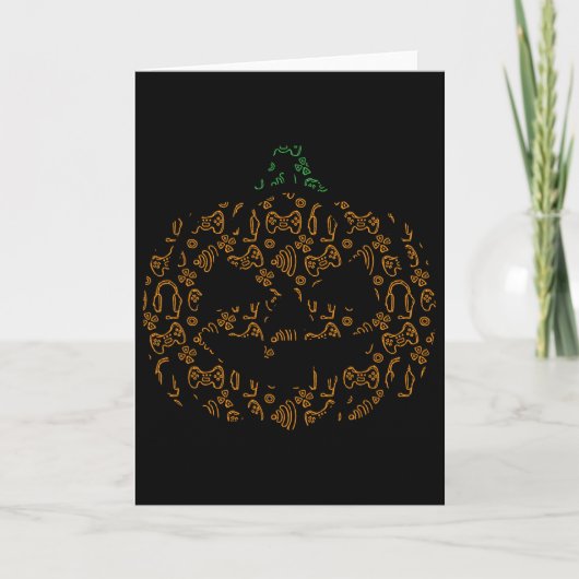 Video-game Controller Pompoen Halloween Kostuum Ga Kaart (Voorkant)