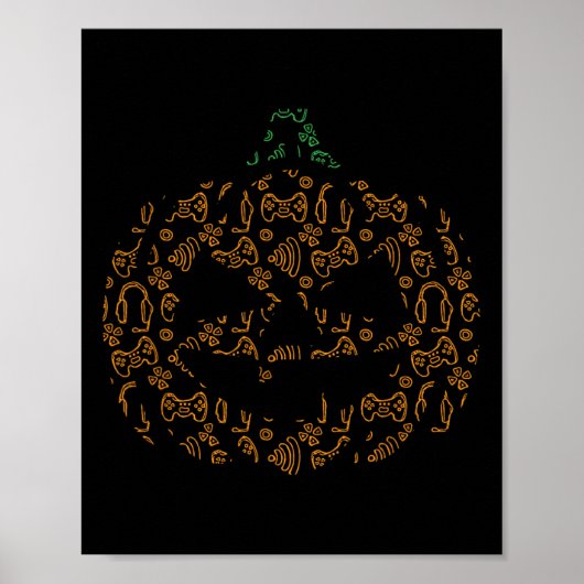 Video-game Controller Pompoen Halloween Kostuum Ga Poster (Voorkant)