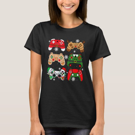Video Game Controller Santa Elf Ugly KerstBoy T-shirt (Voorkant)