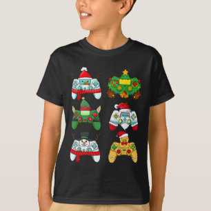 Video Game Controller Santa Hat Gamer Jongens Xmas T-shirt