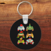 Video Game Controller Santa Hat Kerstmis Gamer 2 Sleutelhanger (Voorkant)