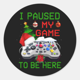 Video Game Controller Santa Hat Kerstmis Gaming X Ronde Sticker