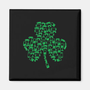 Video Game Controller Shamrock Irish Gamer St. Pat Magneet