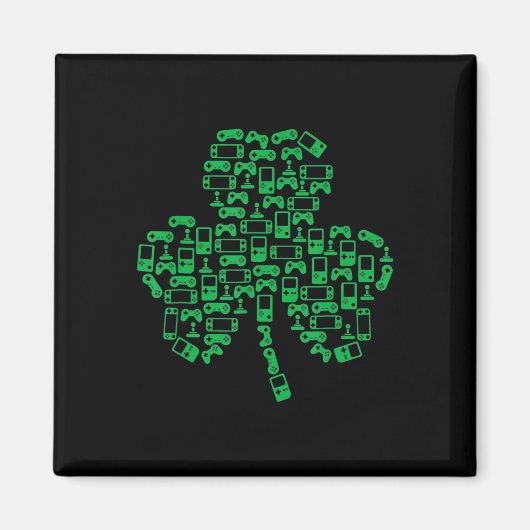 Video Game Controller Shamrock Irish Gamer St. Pat Magneet (Voorkant)