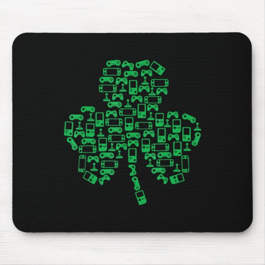 Video Game Controller Shamrock Irish Gamer St. Pat Muismat (Voorkant)