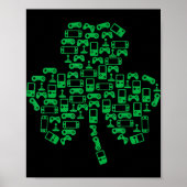 Video Game Controller Shamrock Irish Gamer St. Pat Poster (Voorkant)