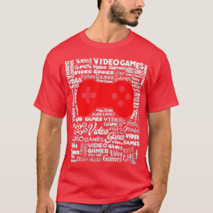 Video Game Controller Tekst Word Cloud Cool Art gi T-shirt