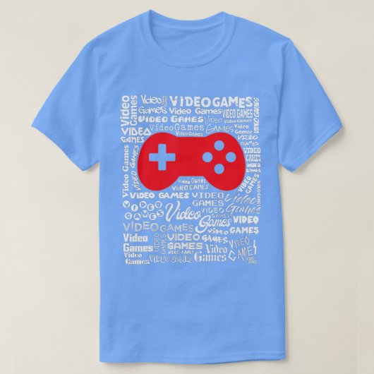 Video Game Controller Tekst Word Cloud Cool Art -  T-shirt (Design voorkant)