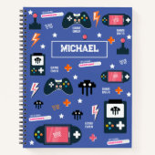 Video Game Controllers Feestpatroon Gamer Aangepas Notitieboek (Voorkant)