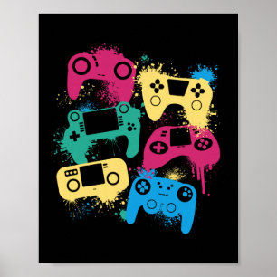 Video Game Controllers Graphic T-shirt voor Gamer Poster