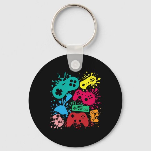 Video Game Controllers Retro 80's 90's Generation Sleutelhanger (Voorkant)