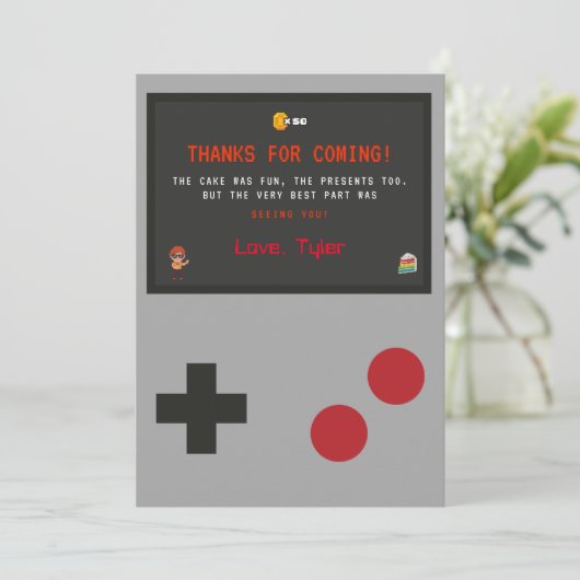 Video Game Dankkaart Bedankkaart (Staand voorkant)