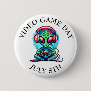 Video Game Day 8 juli Ronde Button 5,7 Cm