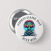 Video Game Day | 8 juli Ronde Button 5,7 Cm (Voorkant /achterkant)