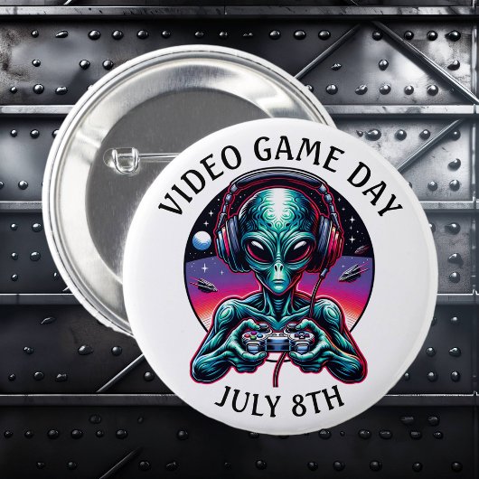 Video Game Day 8 juli Ronde Button 5,7 Cm