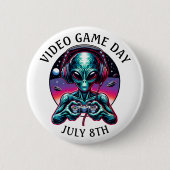 Video Game Day 8 juli Ronde Button 5,7 Cm (Voorkant)