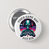 Video Game Day 8 juli Ronde Button 5,7 Cm (Voorkant /achterkant)