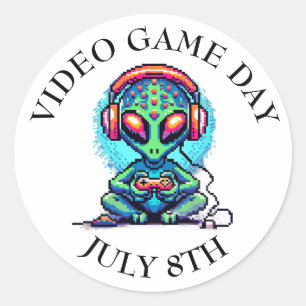 Video Game Day   8 juli Ronde Sticker