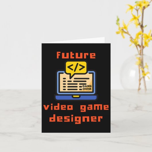Video Game Designer Programmeur Coder Kaart (Gele Bloem)