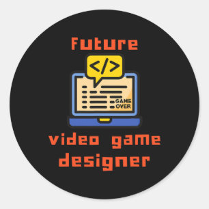 Video Game Designer Programmeur Coder Ronde Sticker