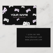 Video Game Developer Tester Console zwart-wit Visitekaartje (Voorkant / Achterkant)