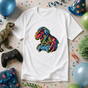 Video Game Dinosaurus Gamen Verjaardagsfeestje T-shirt