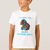 Video Game Dinosaurus Gaming Verjaardagsfeestje T-shirt (Voorkant)