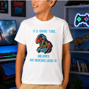 Video Game Dinosaurus Gaming Verjaardagsfeestje T-shirt