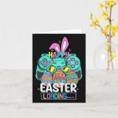 Video Game Easter Bunny Gaming Controller Gamer Bo Kaart (Gele Bloem)