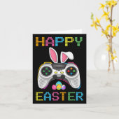 Video Game Easter Bunny Gaming Controller Gamer Bo Kaart (Gele Bloem)