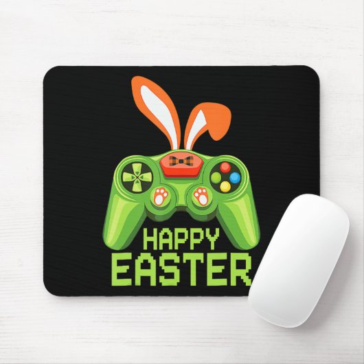 Video Game Easter Bunny Gaming Controller Gamer Bo Muismat (Met muis)