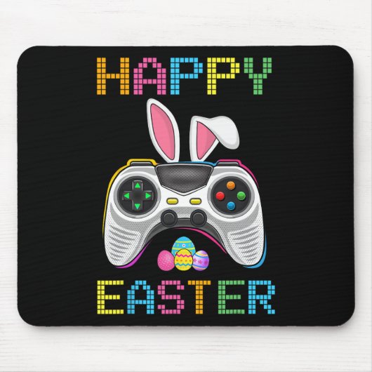 Video Game Easter Bunny Gaming Controller Gamer Bo Muismat (Voorkant)