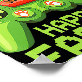 Video Game Easter Bunny Gaming Controller Gamer Bo Poster (Hoek)