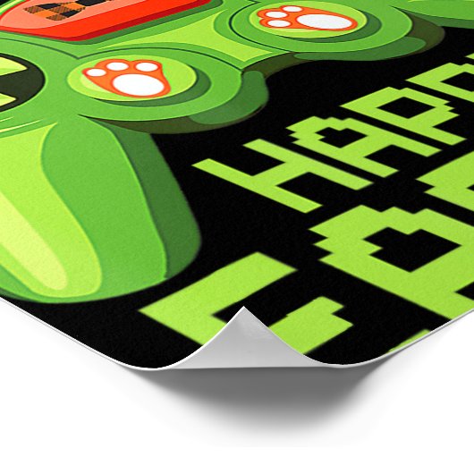 Video Game Easter Bunny Gaming Controller Gamer Bo Poster (Hoek)