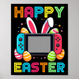 Video Game Easter Bunny Gaming Controller Gamer Bo Poster