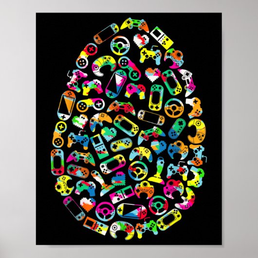 Video Game Easter Bunny Gaming Controller Gamer Bo Poster (Voorkant)