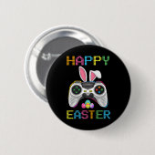 Video Game Easter Bunny Gaming Controller Gamer Bo Ronde Button 5,7 Cm (Voorkant /achterkant)