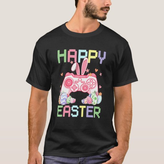 Video Game Easter Bunny Gaming Controller Gamer Bo T-shirt (Voorkant)