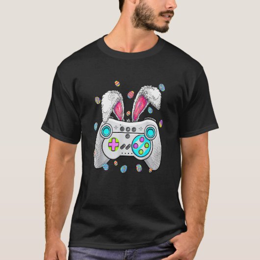 Video Game Easter Bunny Gaming Controller Gamer Bo T-shirt (Voorkant)