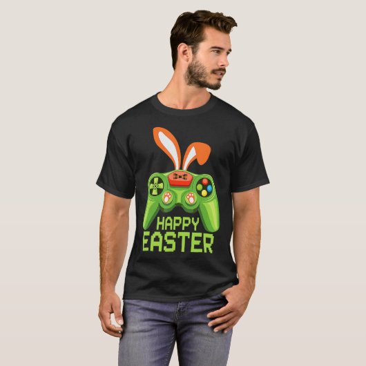 Video Game Easter Bunny Gaming Controller Gamer Bo T-shirt (Voorkant volledig)