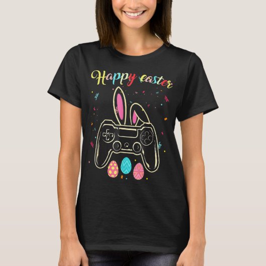 Video Game Easter Bunny Gaming Controller Gamer Bo T-shirt (Voorkant)