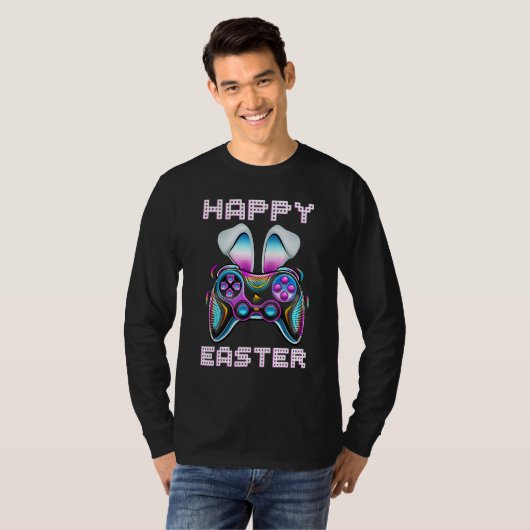 Video Game Easter Bunny Gaming Controller Gamer Bo T-shirt (Voorkant volledig)