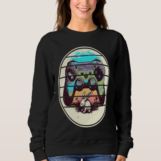 Video Game Easter Bunny Gaming Controller Gamer Bo Trui (Voorkant)