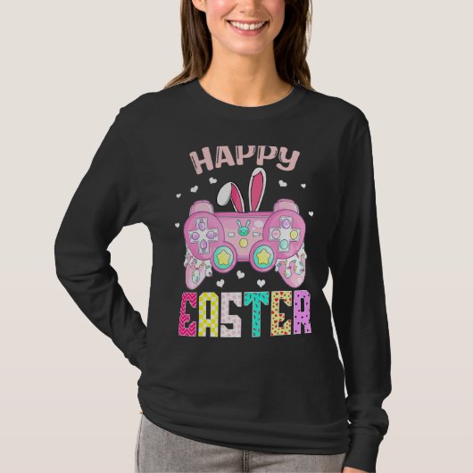 Video Game Easter Bunny Gaming Controller Gamer Gi T-shirt (Voorkant)