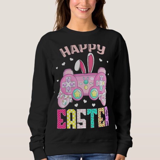 Video Game Easter Bunny Gaming Controller Gamer Gi Trui (Voorkant)