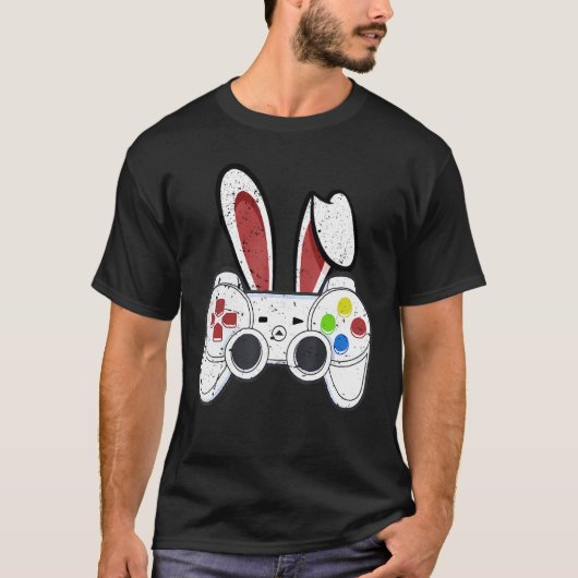 Video Game Easter Bunny Gaming Controller Gamer Ha T-shirt (Voorkant)