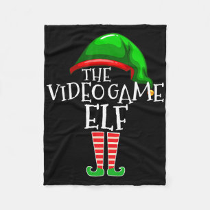 Video Game Elf Groep Matching Familie Kerst Gif Fleece Deken