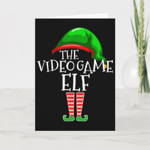 Video Game Elf Groep Matching Familie Kerst Gif Kaart