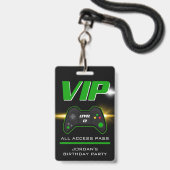 Video Game Feest Groene Controller Favor Badge (Voorzijde met lanyard)