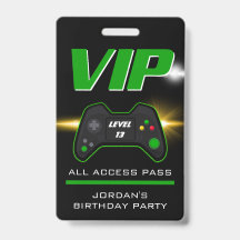 Video Game Feest Groene Controller Favor Badge